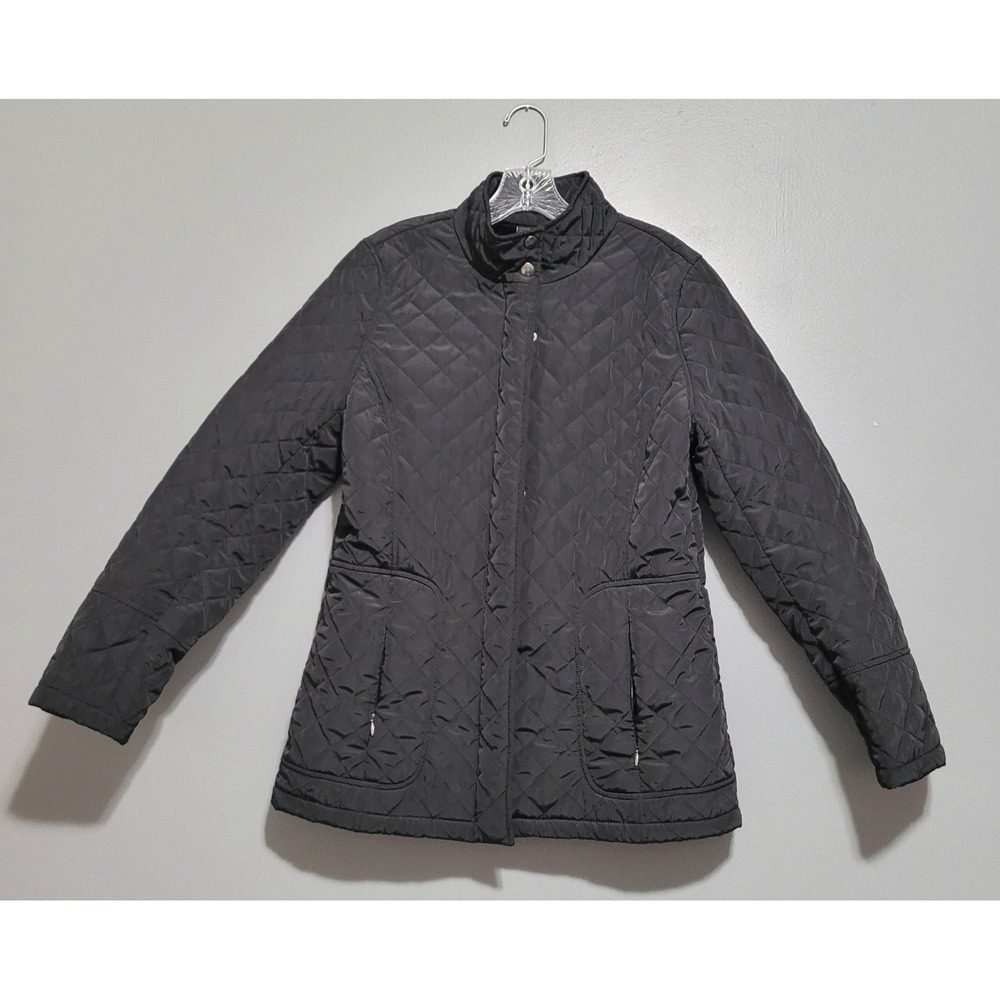 Lady Hathaway Ladies Black Polyester Fall Jacket with Pockets Zip Snap Closure M